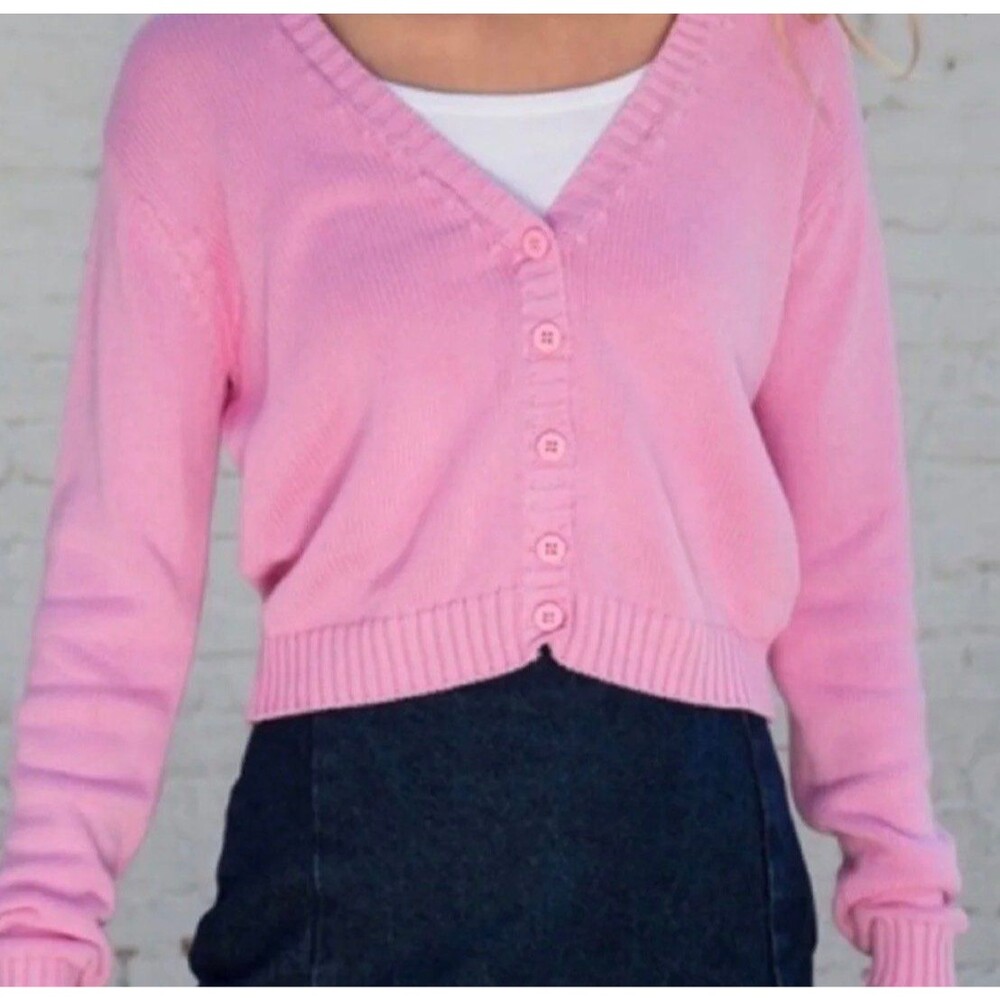 Brandy Melville Billie Knit Pink Cardigan - 100% Cotton